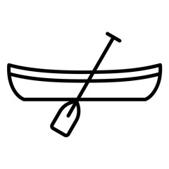 Icon of a canoe or boat for sports with oars