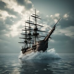 Obraz premium ship in the sea