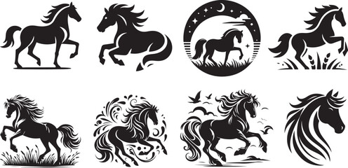 Horse Silhouette Icon Vector illustration