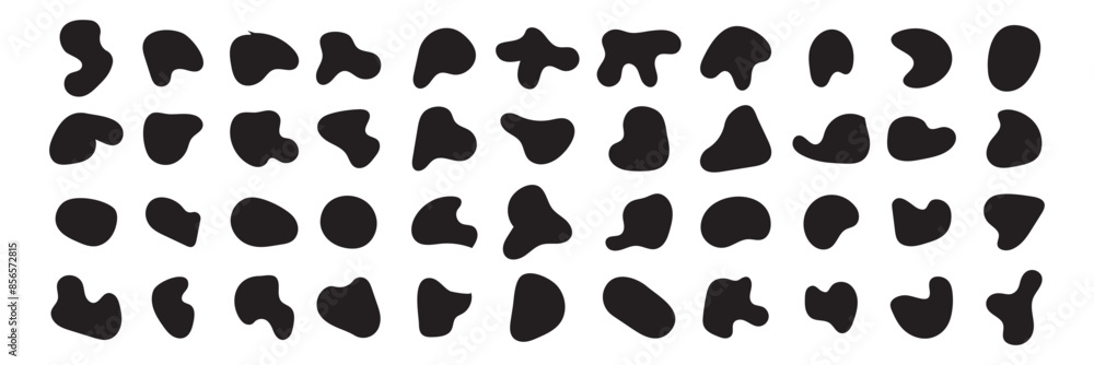 Poster organic blob shapes. irregular forms. asymmetrical flowing liquid circles. smooth silhouette stones.