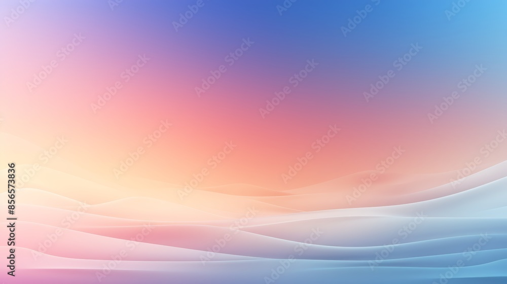 Poster dreamy abstract blurred gradient background in pastel hues, evoking a sense of tranquility and seren