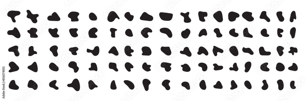 Poster organic blob shapes. irregular forms. asymmetrical flowing liquid circles. smooth silhouette stones.