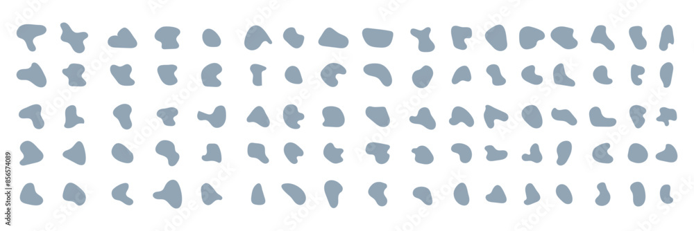 Poster amoeba blob shape vector illustration set