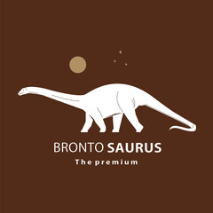 vintage hipster dinosaur, brontosaurus logo vector silhouette art icon © Artoniumw