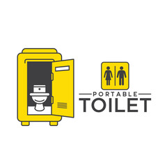 illustration of portable toilet, vector art.