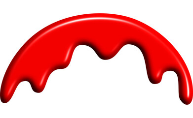 The liquid dripped blood red.