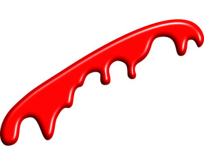 The liquid dripped blood red.