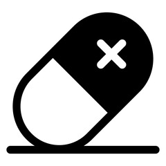 Obraz premium capsule glyph icon isolated on white background