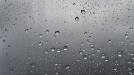 fine brushed wide metal steel aluminum plate with water droplets on its surface. 