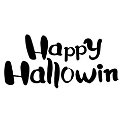 ハッピーハロウィンの手書きの筆文字2