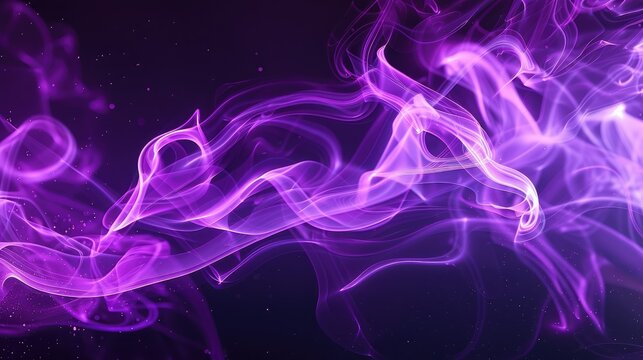 Neon purple smoke swirling against a black backdrop