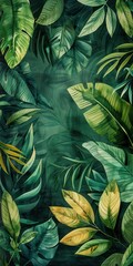 fokasuart Elegant wallpaper design with lush greenery and delicate fine lines 71fd96cc-0e55-4841-8adc-30114d5ec727.