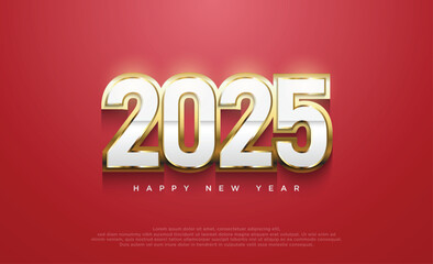 New Year 2025 background. New Year 2025 poster. New year 2025 vector premium design.