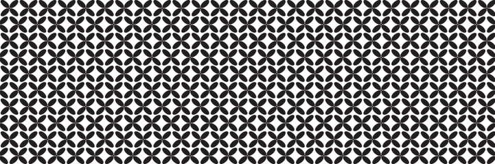 Vintage classic geometric tiles. Black and white vector abstract flower background. Classic architectural flooring surface.