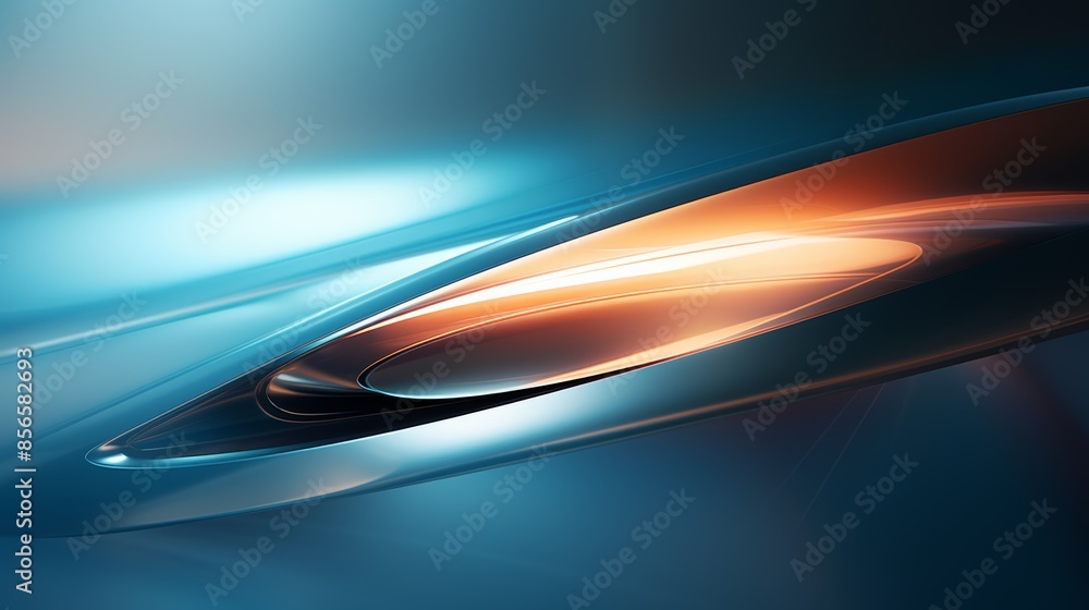 Poster futuristic abstract blurred gradient background in metallic colors, reminiscent of a sleek spaceship