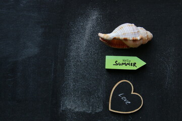 Hello summer time greeting text. Advertising background.