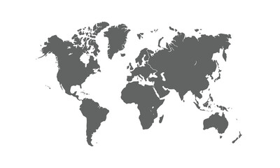 World map isolated on white background. for website layouts, background, education, precise, customizable, Travel worldwide, map silhouette backdrop, earth geography, political, reports.