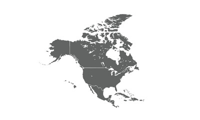 North America map isolated on white background. for website layouts, background, education, precise, customizable, Travel worldwide, map silhouette backdrop, earth geography, political, reports.