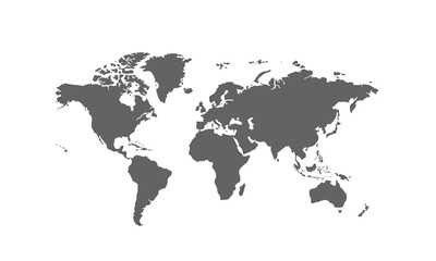 World map isolated on white background. for website layouts, background, education, precise, customizable, Travel worldwide, map silhouette backdrop, earth geography, political, reports.