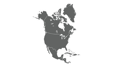 North America map isolated on white background. for website layouts, background, education, precise, customizable, Travel worldwide, map silhouette backdrop, earth geography, political, reports.