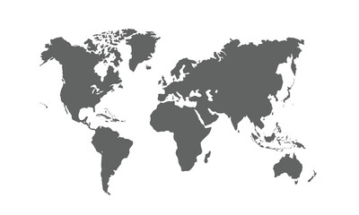 World map isolated on white background. for website layouts, background, education, precise, customizable, Travel worldwide, map silhouette backdrop, earth geography, political, reports.
