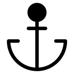 anchor glyph icon isolated on white background