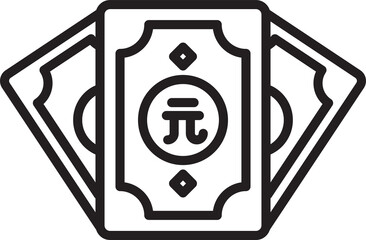 Stack of Renminbi Bank Icon
