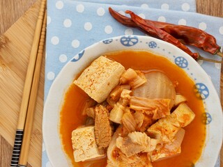 한국전통음식 돼지고기 김치찌개