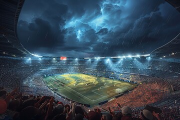 Football Arena Stadium Day championship win! Confetti and tinsel.