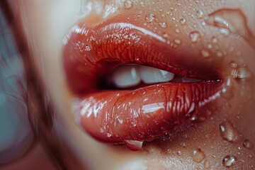 Obraz premium Close up lips of woman