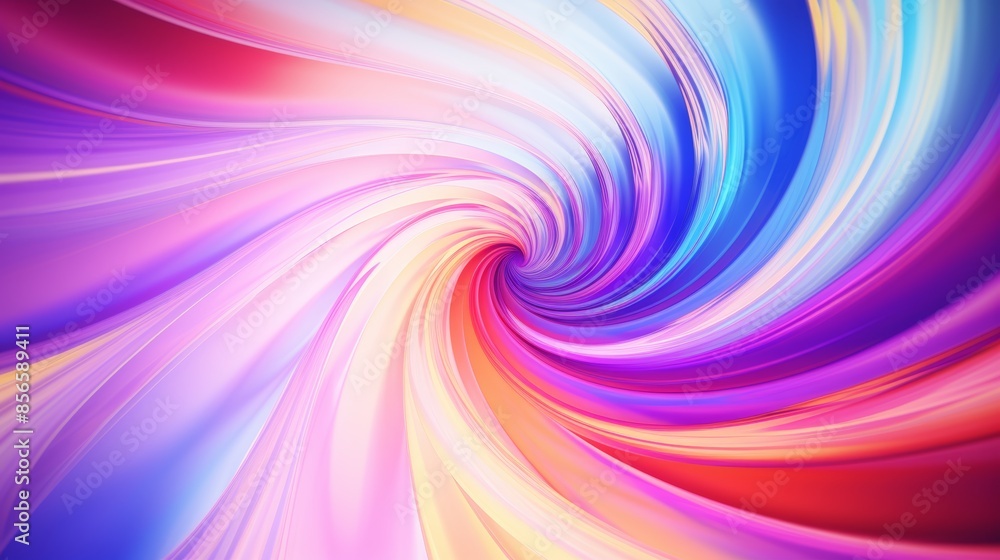 Poster psychedelic abstract blurred gradient background in swirling patterns, reminiscent of a kaleidoscope.