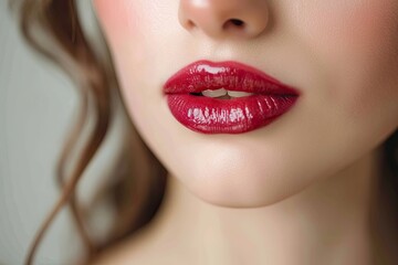 Fototapeta premium Close up lips of woman