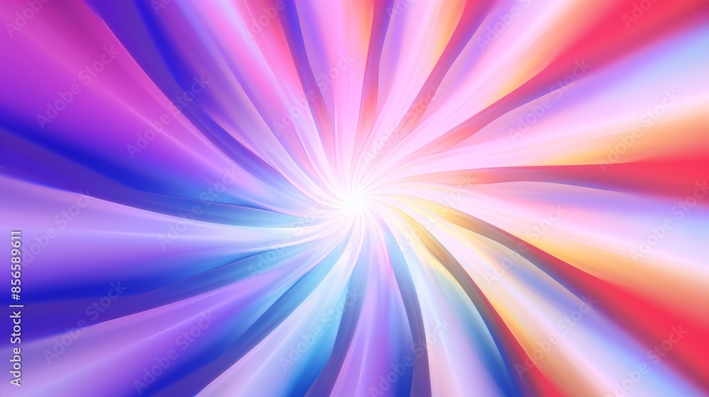 Poster psychedelic abstract blurred gradient background in swirling patterns, reminiscent of a kaleidoscope.