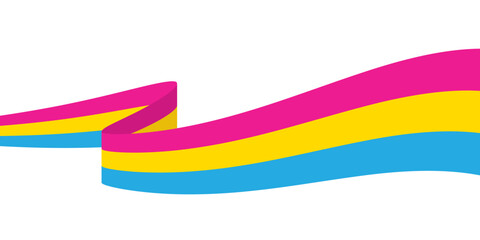 Pink, yellow, and blue colored background, as the colors of the pansexual flag. LGBTQI concept. Flat vector illustration.	