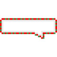 Pixel art christmas speech balloon 6