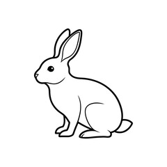 Rabbit Line Art Vector Illustration