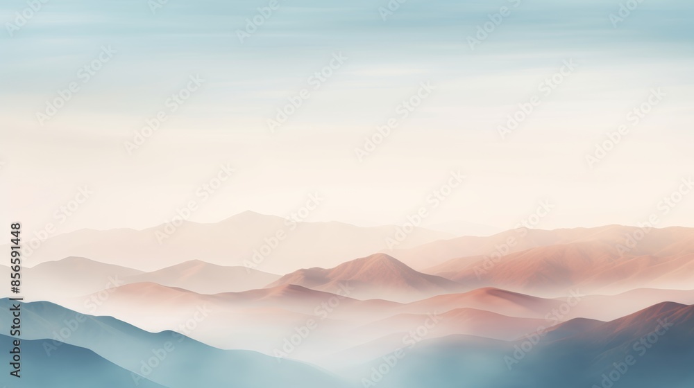 Poster serene abstract blurred gradient background in soft, muted colors, reminiscent of a watercolor paint