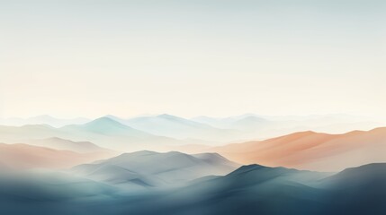 Obraz premium serene abstract blurred gradient background in soft, muted colors, reminiscent of a watercolor painting of a misty mountain range.