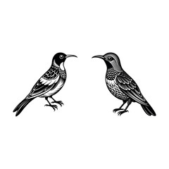 Two Birds Vector art Illustration