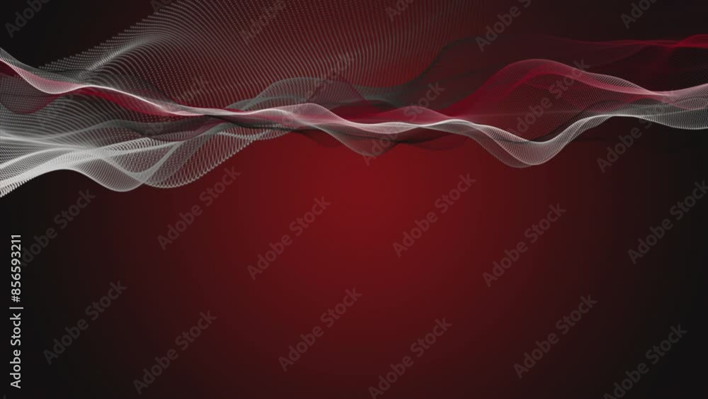 Aufkleber powerful video animation with particle wave object in slow motion and space for text, 4096x2304 loop