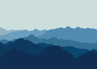mountains natural landscape. Illustration in flat style for background.
