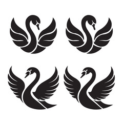 Obraz premium Swan Goose logo silhouette with a creative modern style