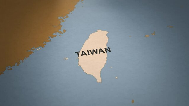 Old Paper Map of Taiwan