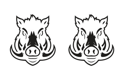 boar simple mascot logo design illustration