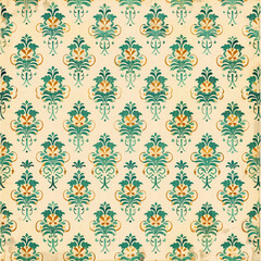 Green Damask Pattern