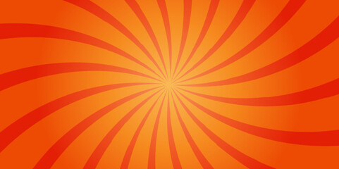 Fototapeta premium Vector Abstract orange sun rays and sunburst backdrop background. seamless retro vintage burst sunrise sunbeam element spiral striped illustration sunray template wallpaper design.