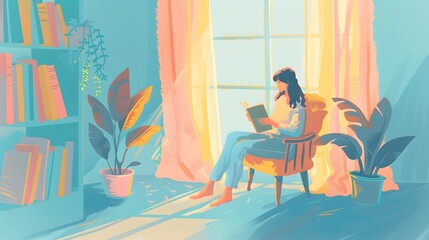 woman reading quietly