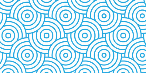 Overlapping Pattern Minimal diamond geometric waves spiral and abstract circle wave line. blue color seamless tile stripe geometric create retro square line backdrop pattern background.