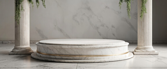  Background podium column 3d roman luxury greek white ancient display product classic. 