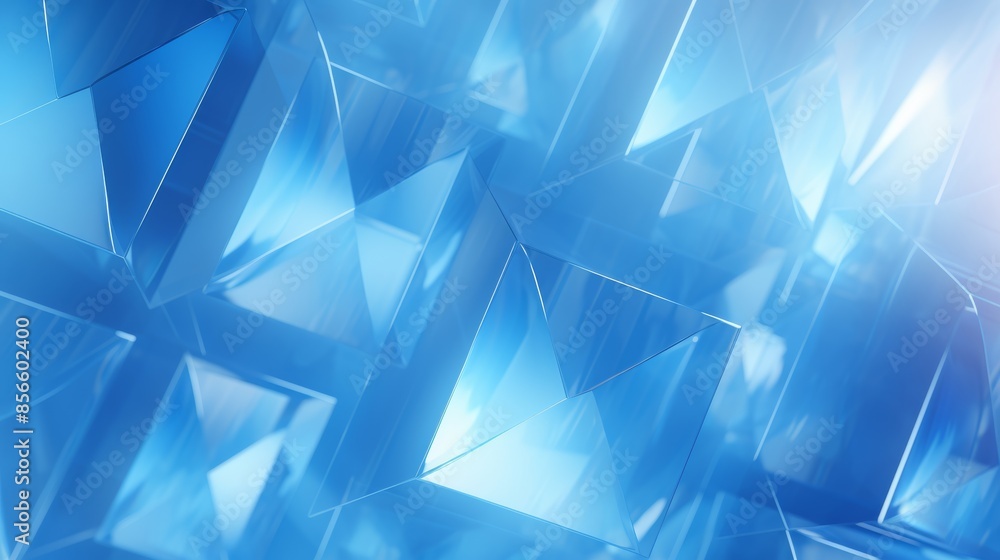 Poster  ethereal abstract blue background with ethereal diamonds and squares in a dreamy geometric pattern. 
